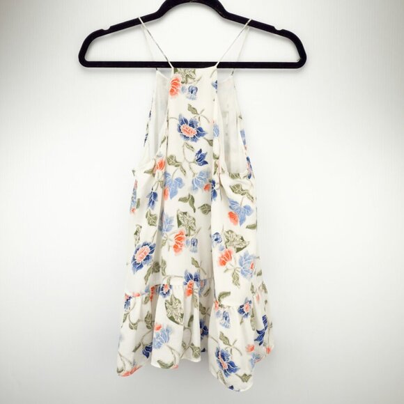 JOIE Derwen Silk Floral Print Ruffle Hem White Colorful Summer Boho Top sz S - Picture 7 of 11